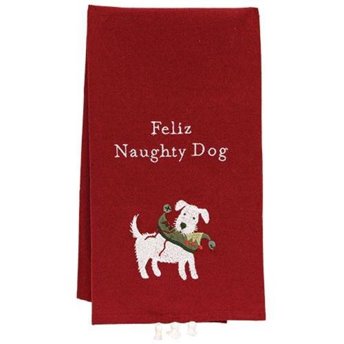 Feliz Naughty Dog Dish Towel