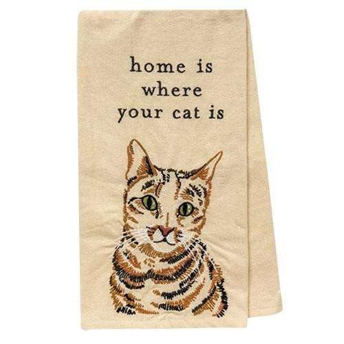 Home Is Where Your Cat Is Dish Towel - The Fox Decor