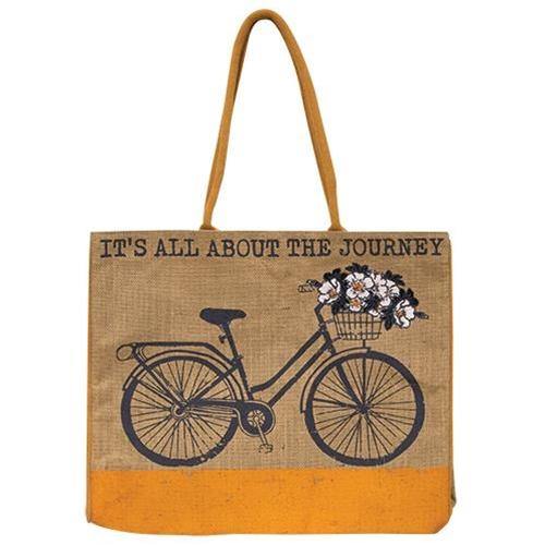 All About the Journey Burlap Tote Bag - The Fox Decor