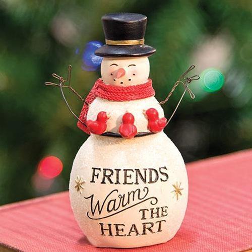 Resin Friends Warm the Heart Snowman - The Fox Decor