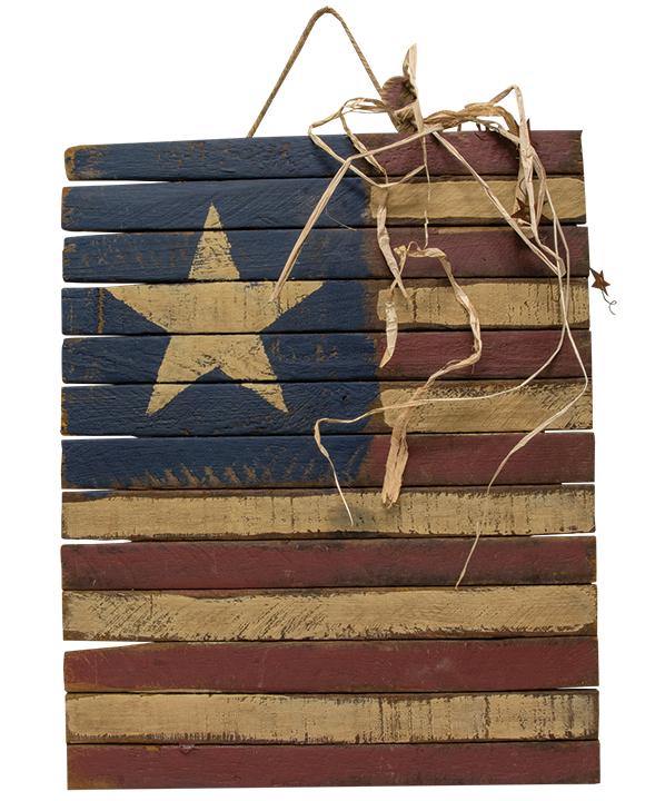 Lath Americana Flag Plaque, 15" x 20" - The Fox Decor