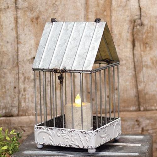 Shabby Chic Ornate Bird House Lantern - The Fox Decor