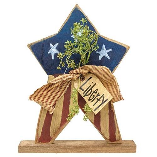 Patriotic Star on Base w/"Liberty" Tag