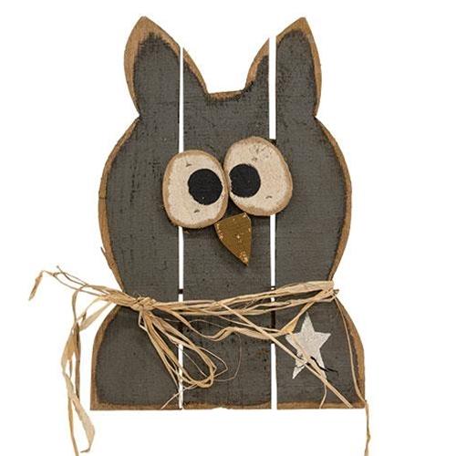 Rustic Wooden Hanging Owl w/Star