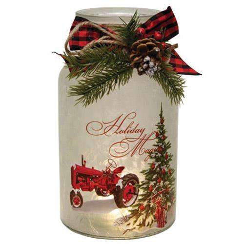 2/set Lighted Frosted Glass Holiday Vehicle Bottle - The Fox Decor