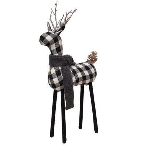 Black & White Plaid Deer, 20" H, 2 Asstd. Christmas Decor - The Fox Decor