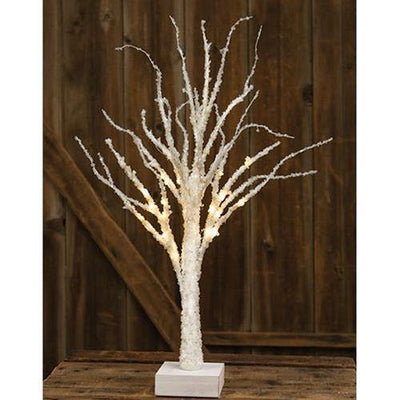 Lighted Icy White Tabletop Tree, 24