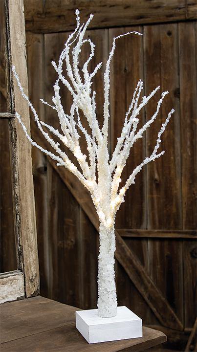Lighted Icy White Tabletop Tree, 24" - The Fox Decor