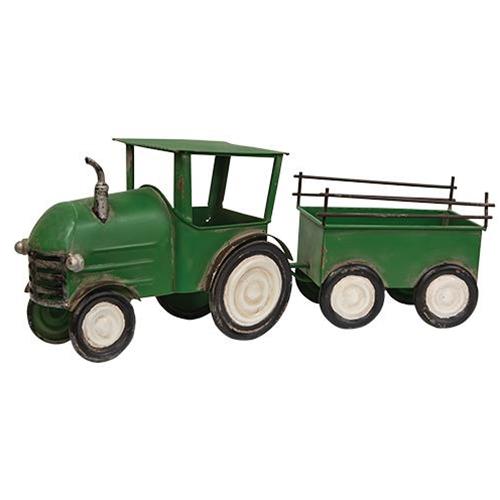 Antiqued Farm Tractor & Trailer
