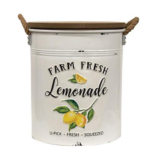 2/Set, Distressed Embossed Farm Fresh Lemonade Canisters