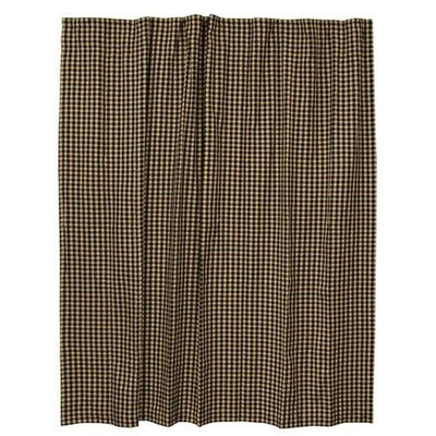 Black Check Shower Curtain, 72
