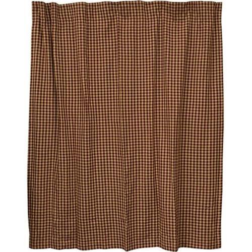 Burgundy Check Shower Curtain, 72
