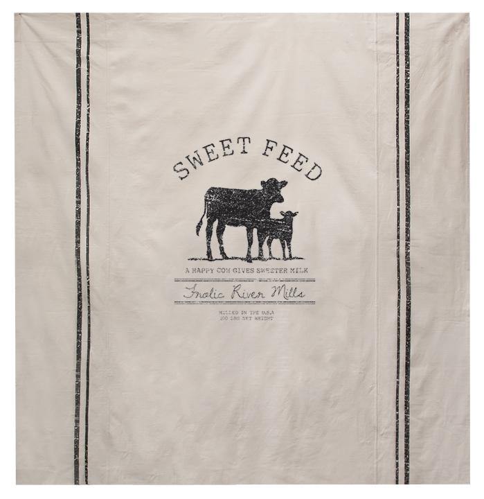 Sweet Feed Farmhouse Shower Curtain Cow Design, 72" x 72" - The Fox Decor