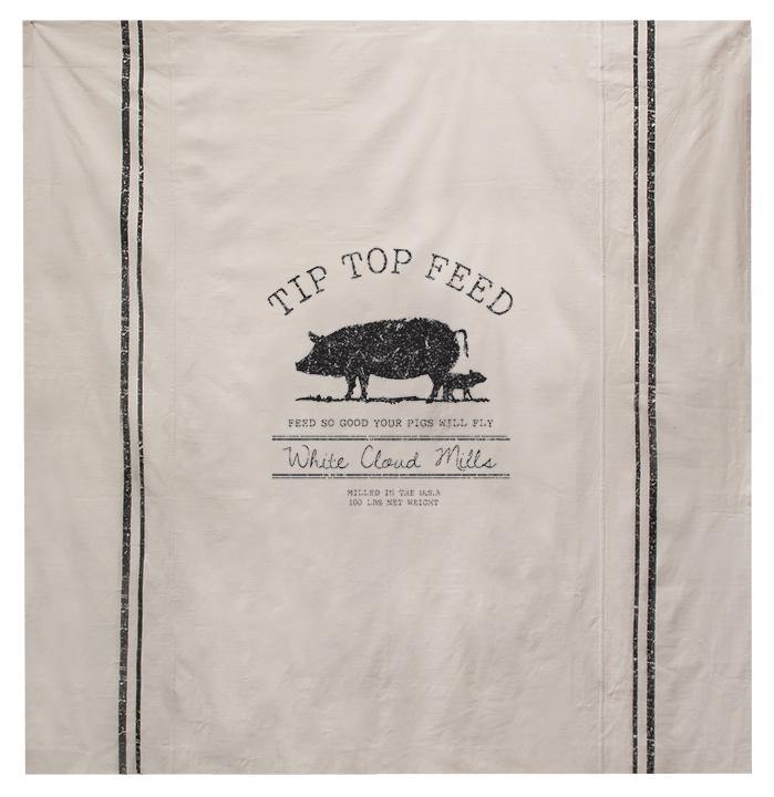 Tip Top Feed Farmhouse Shower Curtain, 72" x 72" - The Fox Decor