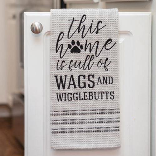 This Home Is Full of Wags and Wigglebutts Dish Towel - The Fox Decor