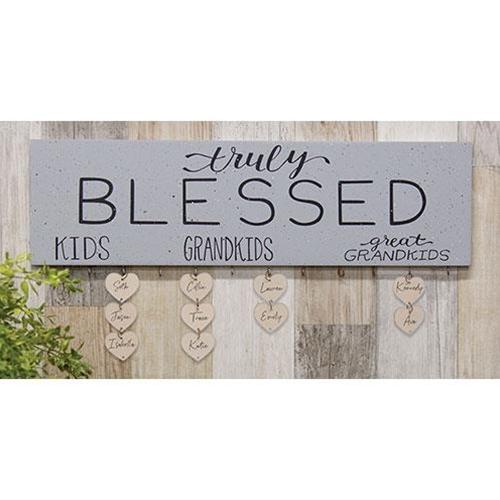 Truly Blessed Kids Tag Sign