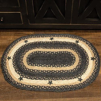 Primitive Pewter Star Braided Rug, 20