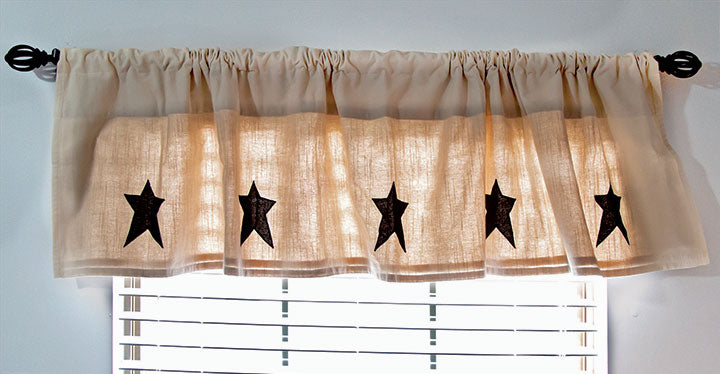 Farmhouse Star Patch Applique Valance