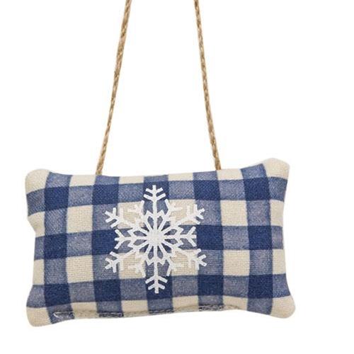 3/Set, Blue Winter Pillow Ornaments