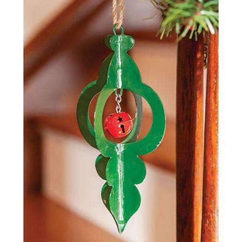 Green Metal Jingle Bell Ornament - The Fox Decor