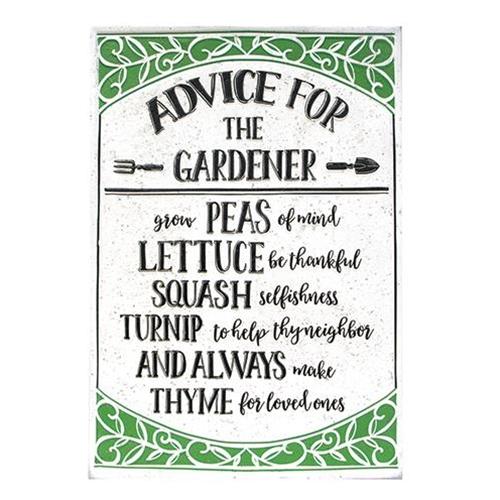 Advice For the Gardener Metal Sign