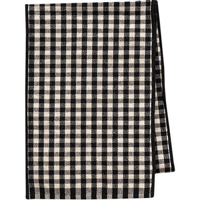 Black & White Check Recycled Woven Cotton Runner, 18