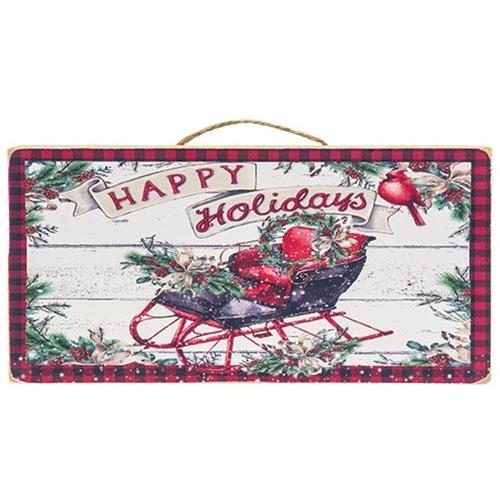 Happy Holidays Sleigh Hanging Sign