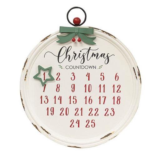 Distressed Christmas Bulb Countdown Calendar w/Star Magnet