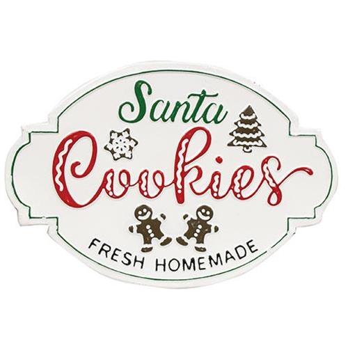 Santa Cookies Distressed Metal Sign
