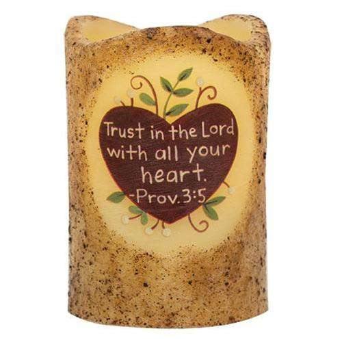 Trust in the Lord Heart Pillar, 3x4.5" - The Fox Decor