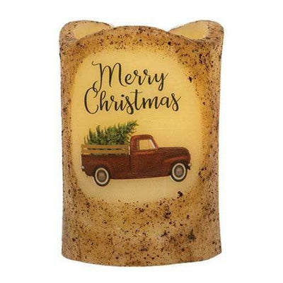 Merry Christmas Truck Pillar, 3x4.5