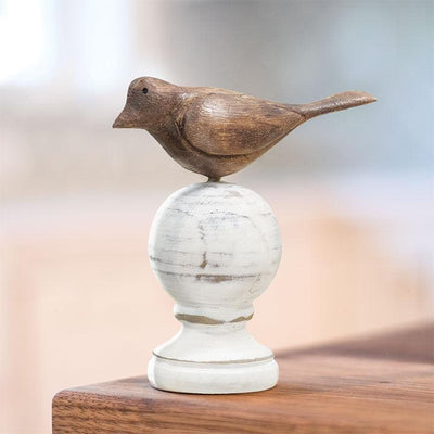 Wood Carved Bird Finial