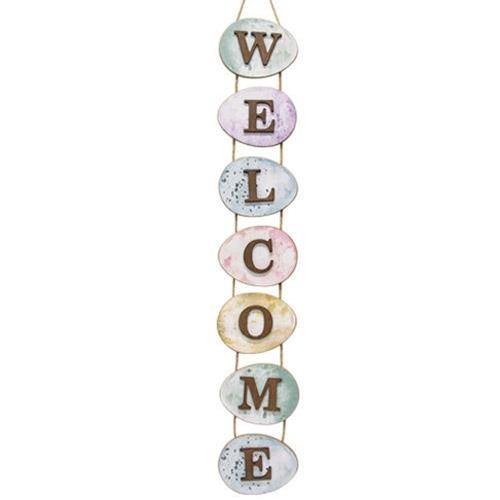 Welcome Watercolor Easter Egg Wall Hanging - The Fox Decor