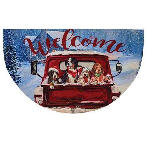 Red Truck Christmas Welcome Mat - The Fox Decor