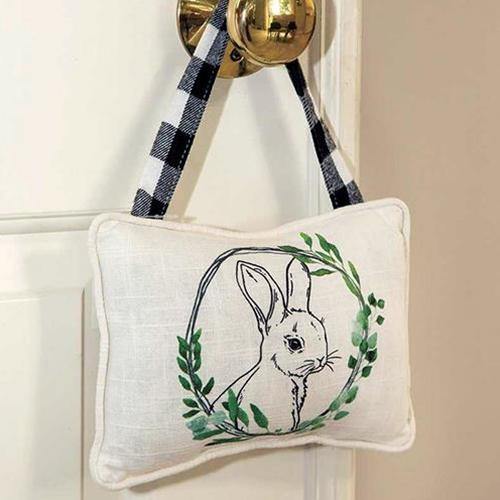 Bunny Floral Portrait Pillow Ornament - The Fox Decor