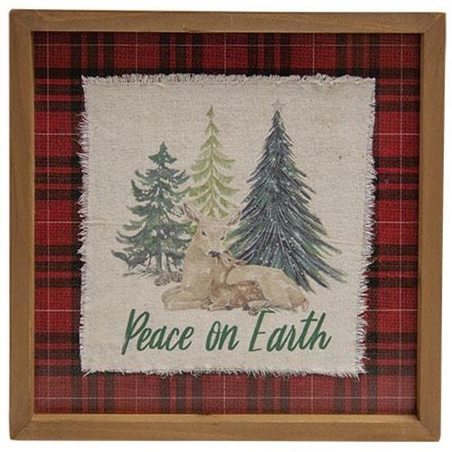 Peace on Earth Frayed Fabric Print