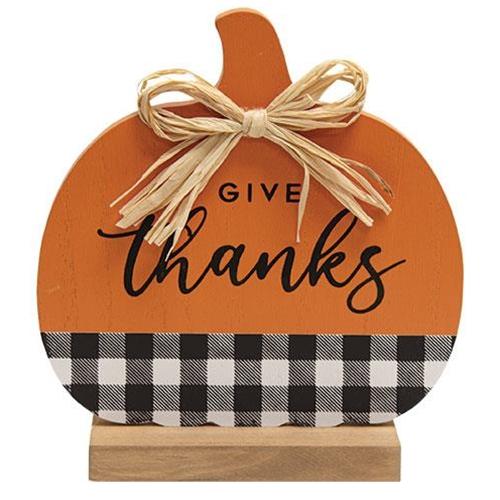Give Thanks Buffalo Check & Orange Pumpkin