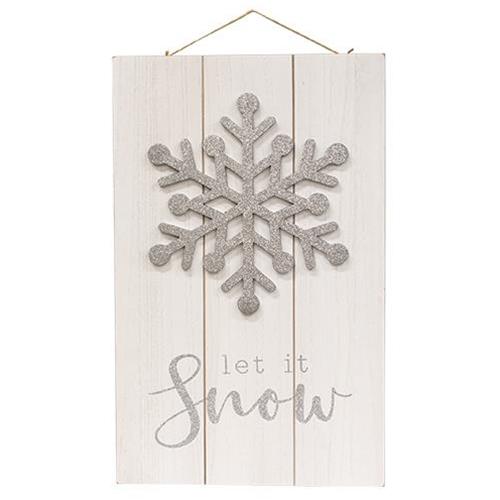 Sparkle Snowflake Let It Snow Pallet Sign