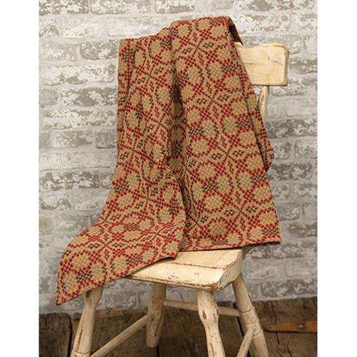 Patriot's Knot Throw Cranberry, green and tan - The Fox Decor