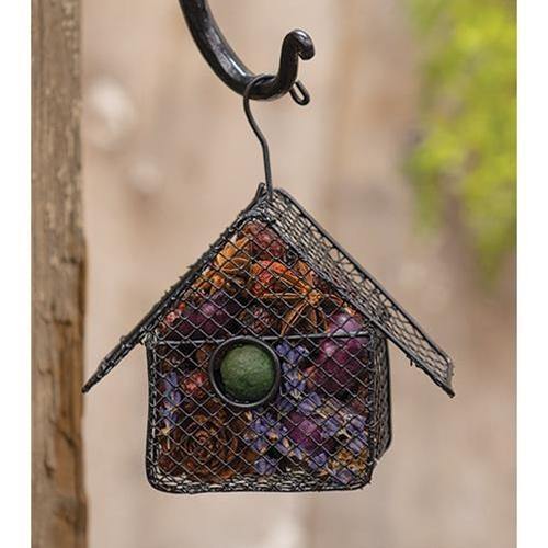 Wire Birdhouse Ornament w/Lavender Fields Potpourri - The Fox Decor