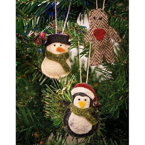 3/Set, Felt Christmas Ornaments - The Fox Decor