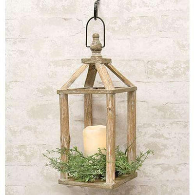 Carriage House Primitive Wooden Lantern, 16