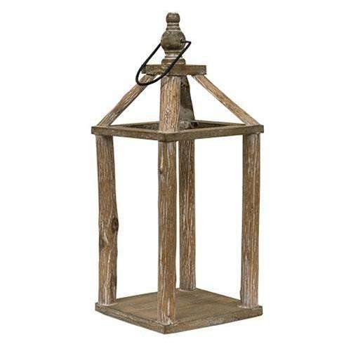Carriage House Primitive Wooden Lantern, 16" - The Fox Decor