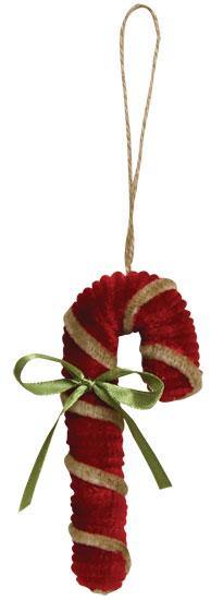 Chenille Candy Cane Ornament - The Fox Decor