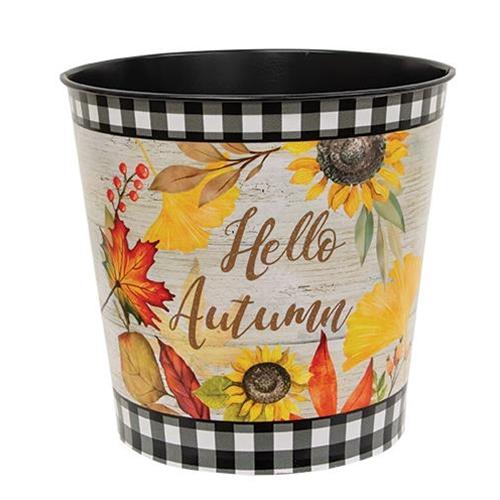 Hello Autumn Fall Leaves Bucket