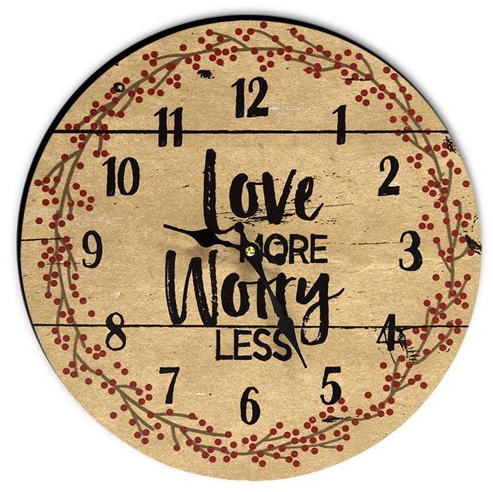 Love More, Worry Less Clock - The Fox Decor