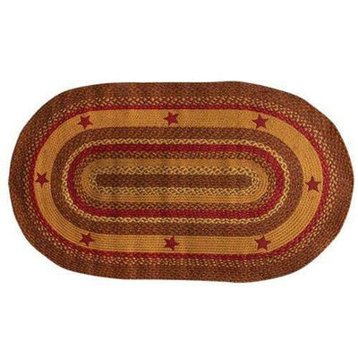 Cinnamon Star Oval Braided Rug, 3x5