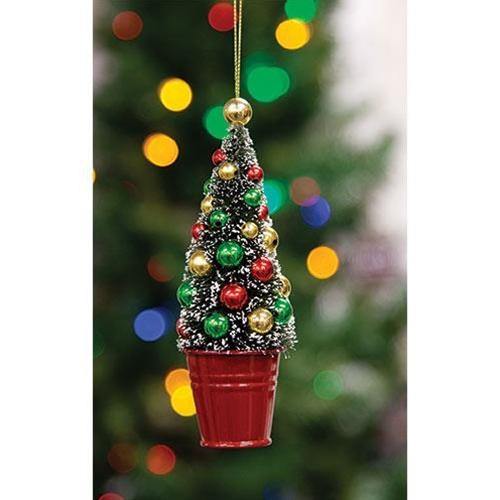 Potted Sisal Tree Ornament w/Beads - The Fox Decor