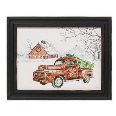 Christmas Cargo Truck Framed Print, 12x16