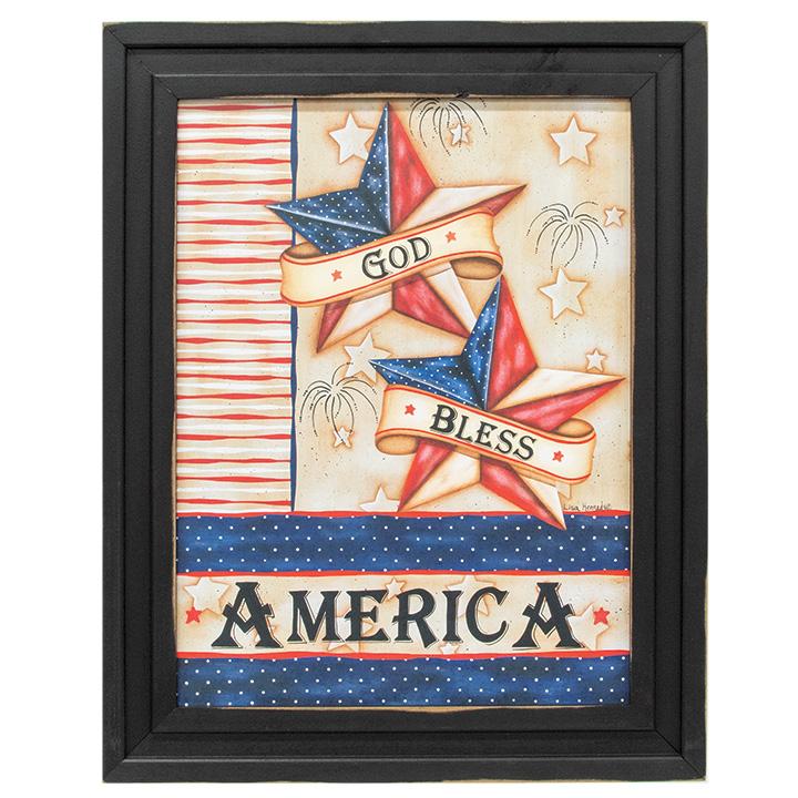 God Bless America Framed Print, 12x16